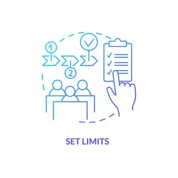 Set limits blue gradient concept icon Ilustración de archivo