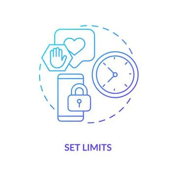 Set limits blue gradient concept icon 스톡 일러스트