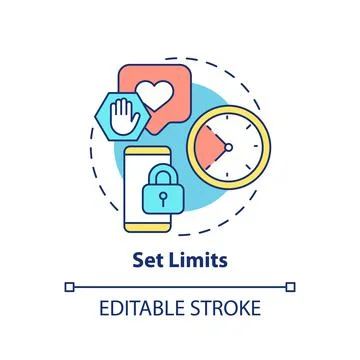 Set limits concept icon Ilustración de archivo