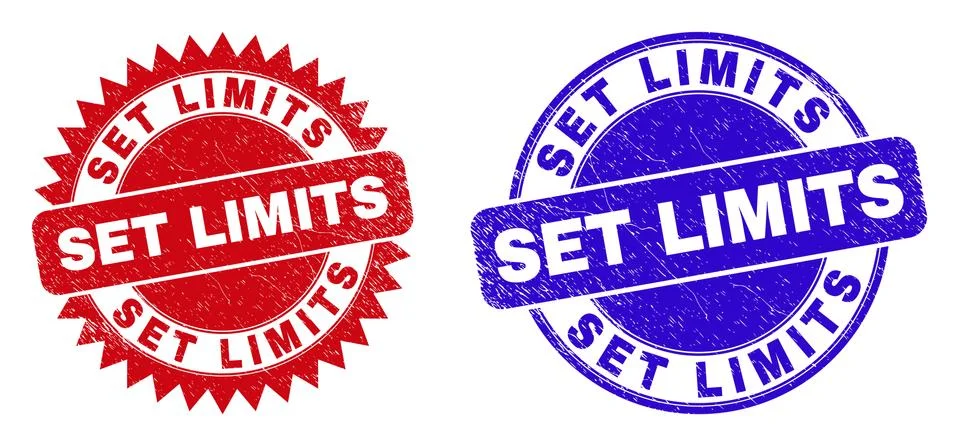 SET LIMITS Round and Rosette Watermarks with Unclean Texture Ilustración de archivo