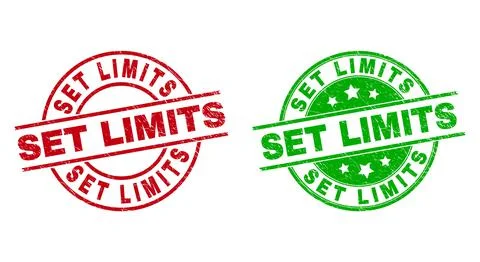 SET LIMITS Round Badges with Grunge Surface Ilustración de archivo