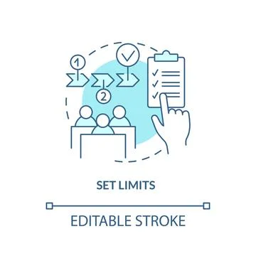 Set limits turquoise concept icon Ilustración de archivo