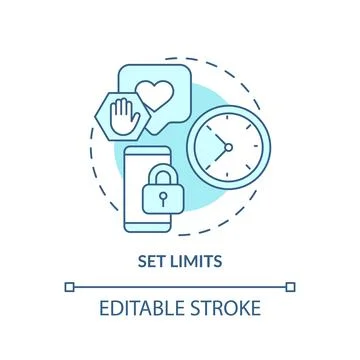 Set limits turquoise concept icon Illustrazione stock