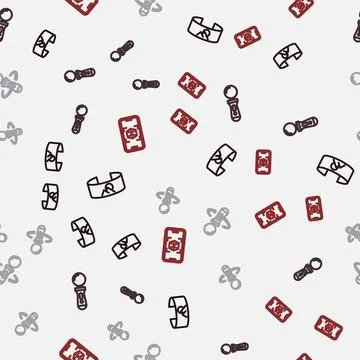 Set line 360 degree view, VR controller game, and 3d modeling on seamless Stock Illustration