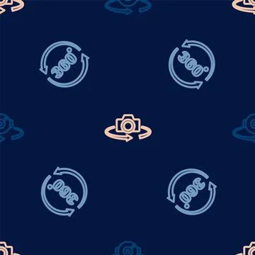 Set line 360 degree view, and on seamless pattern. Vector イラスト素材