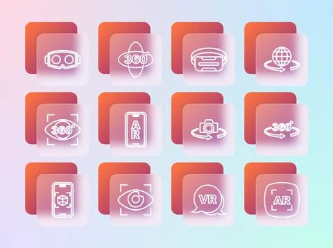 Set line 3d modeling, Big brother electronic eye, 360 degree view, Virtual .. Stock Illustration