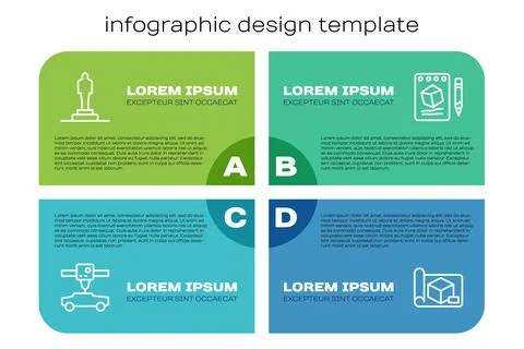 Set line 3D printer car, model, Graphing paper for engineering and Sketch o.. Stock Illustration