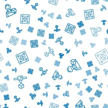 Set line 3D printer cube, Graphic designer and Geometric figure Cube on sea.. 스톡 일러스트