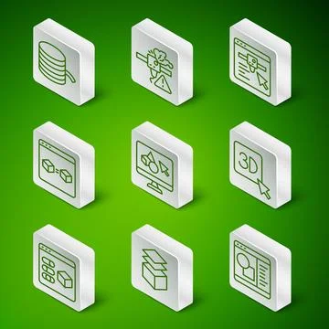 Set line 3D printer software, Layers, Filament for, perfect copy, warning, .. Ilustração Stock