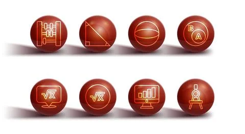 Set line Abacus, Square root of x glyph, Subsets, math, is subset, Computer Stock Illustration