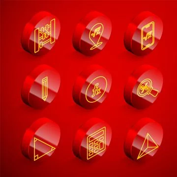 Set line Abacus, Square root of x glyph, Pencil, Function mathematical symbol Illustrazione stock