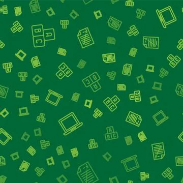 Set line ABC blocks, Laptop and Exam paper with incorrect answers on seamle.. Illustrazione stock