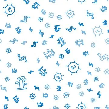 Set line African tree, Sun and Swiss army knife on seamless pattern. Vector Stock Illustration