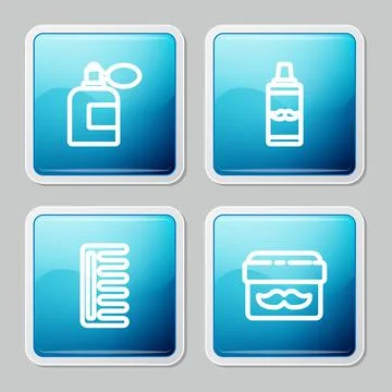 Set line Aftershave bottle with atomizer, Shaving gel foam, Hairbrush and Cream Stock Illustration