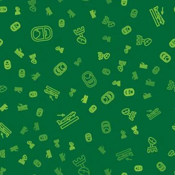 Set line Airplane window, Plane landing and Radar on seamless pattern. Vector Stock Illustration