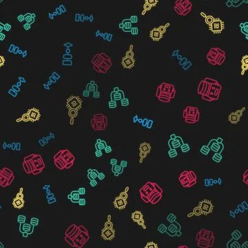 Set line Algorithm, Server, Data, Processor CPU and Artificial intelligence Stockillustratie