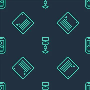 Set line Algorithm, Web developer programming code and Mobile phone on seam.. Stock Illustration