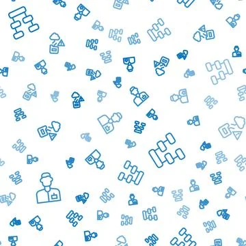 Set line Analyst engineer, Hierarchy organogram chart and Cloud technology data Stock Illustration