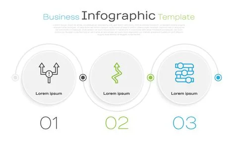 Set line Arrow, and Graph, chart, diagram. Business infographic template. Vector Stock Illustration