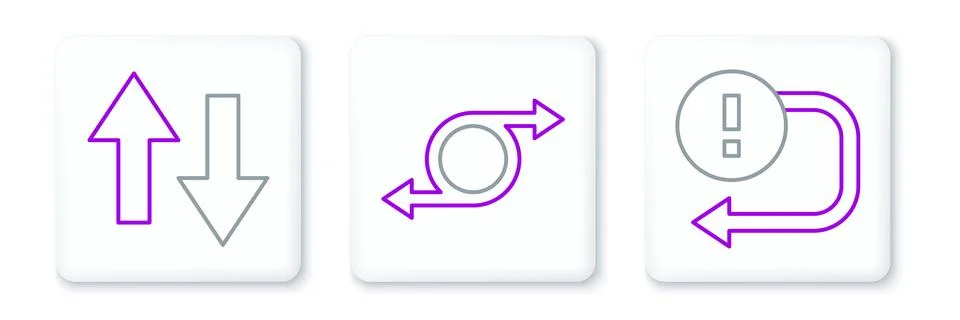 Set line Arrow,  and  icon. Vector Stock Illustration