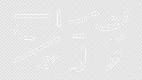 A Set of line arrows: simple motion graphic animation of an outline minimal Stock Footage 274326141