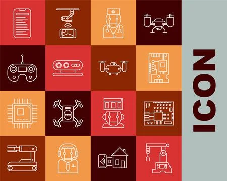 Set line Assembly line, Robot doctor, 3d scanning system, Remote control イラスト素材