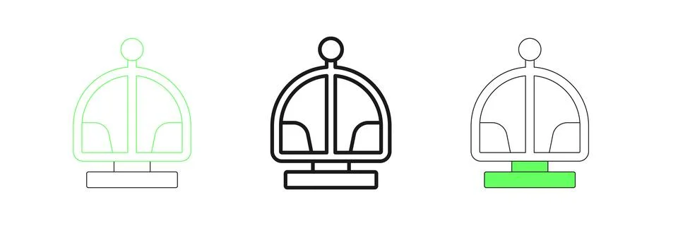 Set line Attraction carousel icon isolated on white background. Amusement p.. Stock Illustration