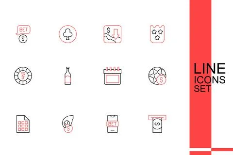 Set line Automated teller machine and money, Online sports betting, Hand ho.. Stock Illustration