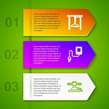 Set line Automatic irrigation sprinklers, Sensor, and Smart farming technology Illustrazione stock