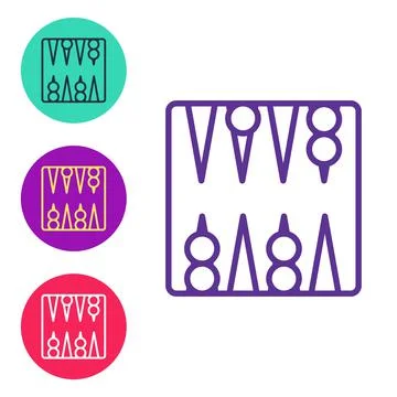 Set line Backgammon board icon isolated on white background. Set icons colorful Stock Illustration