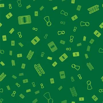 Set line Backgammon board, Mahjong pieces and Chip for game on seamless pattern Stock Illustration