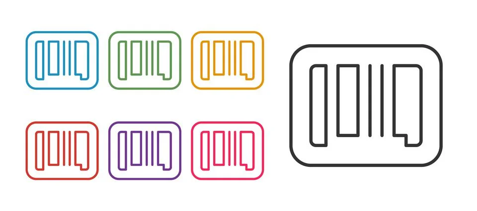 Set line Barcode icon isolated on white background. Set icons colorful. Vector Stock Illustration