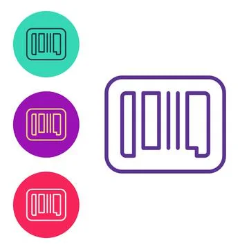 Set line Barcode icon isolated on white background. Set icons colorful. Vecto Stock Illustration