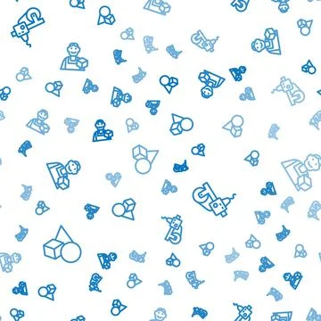 Set line Basic geometric shapes, 3D printer and Graphic designer on seamless Illustrazione stock
