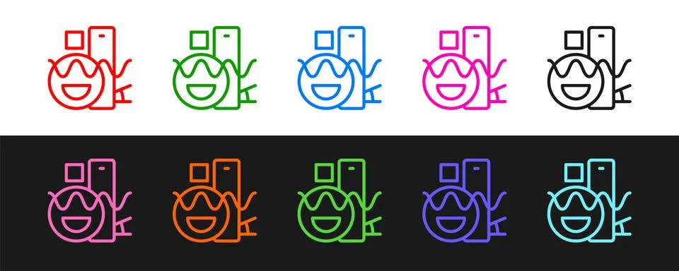 Set line Basic geometric shapes icon isolated on black and white background.. Illustrazione stock