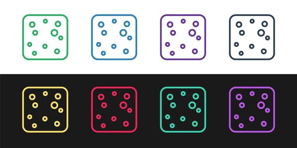 Set line Beer bubbles icon isolated on black and white background. Vector Stock Illustration