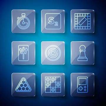 Set line Billiard balls in triangle, Board game of checkers, Tetris, Checker  Illustration