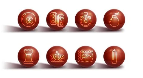 Set line Billiard pool snooker ball, Business strategy, Bomb ready to explode 스톡 일러스트