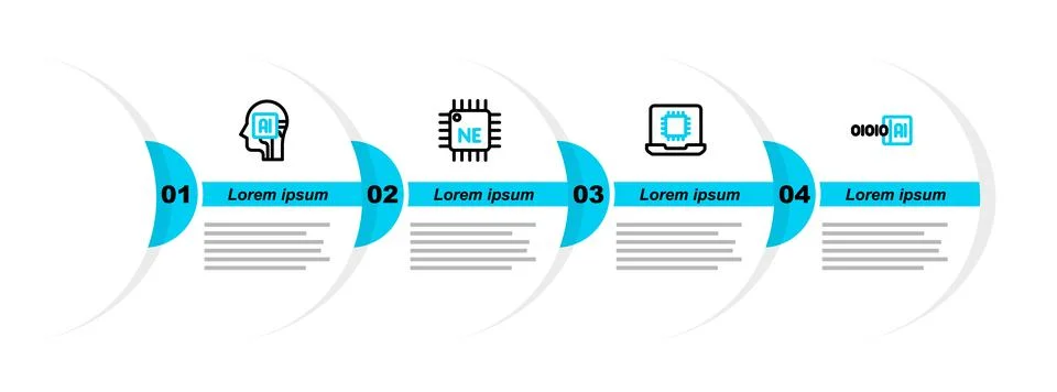 Set line Binary code, Processor CPU, and Humanoid robot icon. Vector 스톡 일러스트