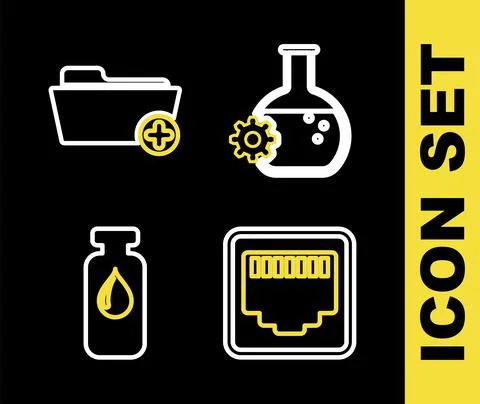 Set line Bioengineering, Network port cable socket, Medical vial, ampoule and Stockillustratie