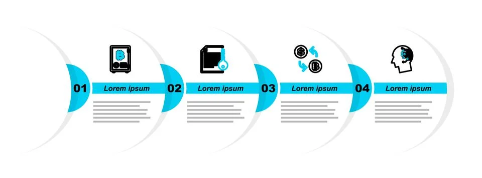 Set line Bitcoin think, Processor chip with dollar, Smart contract and Proo.. 스톡 일러스트