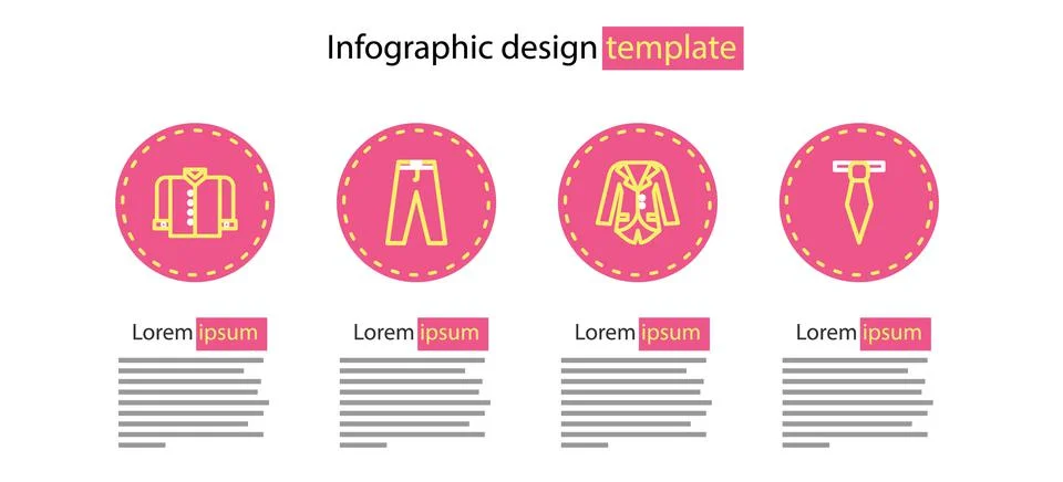 Set line Blazer or jacket, Tie, Pants and T-shirt icon. Vector Stock Illustration