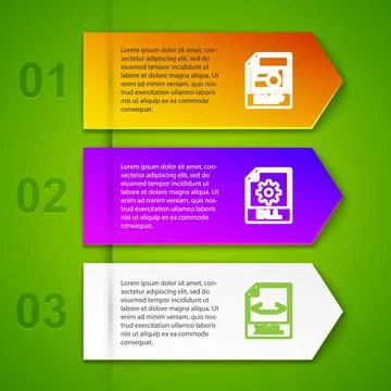 Set line BMP file document, DLL, XML and MAX. Business infographic template Stock Illustration