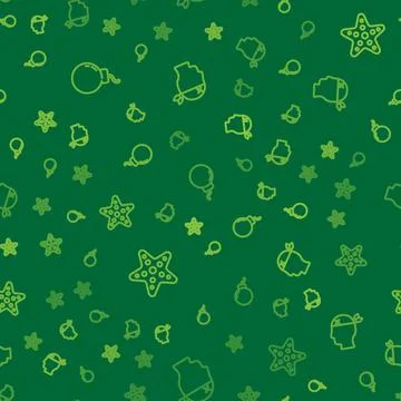 Set line Bomb ready to explode, Starfish and Pirate captain on seamless pattern Stock Illustration