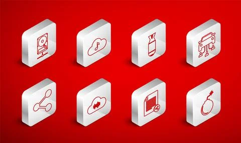 Set line Bomb ready to explode, Music streaming service, Aviation bomb, Car イラスト素材