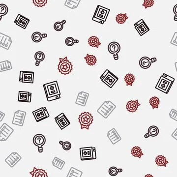 Set line Book with mathematics, Unknown search, Clipboard checklist and Medal Illustrazione stock