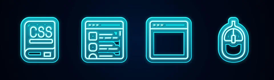 Set line Books about programming, Browser files, window and Computer mouse イラスト素材