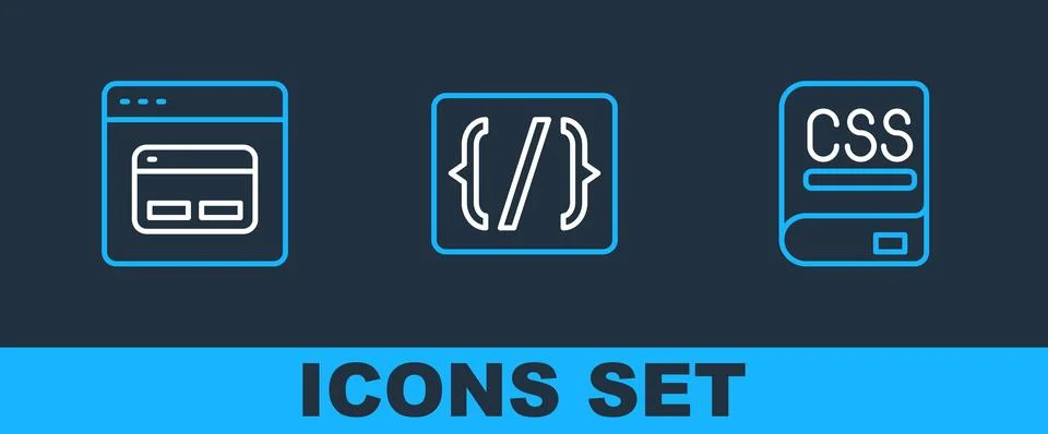 Set line Books about programming, Search engine and Programming language sy.. Illustrazione stock