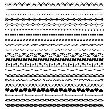 Set of Line Borders Vector Illustration Stock Illustration