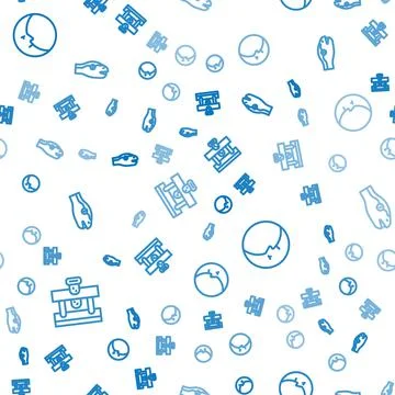 Set line Bottle with potion, Moon and Snake on seamless pattern. Vector Illustrazione stock